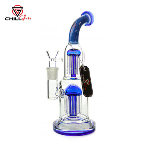 CLOVER GLASS 11.5 INCH DOUBLE ARM TREE PERC WATER PIPE - 758GM